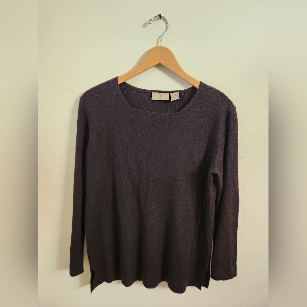 Nordstrom Women's Sweater Wool Blend Long Sleeve Black‎ Medium